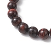 Natural Tiger Eye Round Beads Stretch Bracelets BJEW-JB13370-01-4