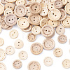100Pcs 5 Colors 2-Holes Wood Buttons BUTT-TA0001-52-2