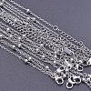 1.6mm Unisex 304 Stainless Steel Satellite Chains Necklaces WG3336-1-1