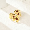 Irregular 304 Stainless Steel Enamel Wide Open Cuff Rings for Women RJEW-G338-12G-01-1