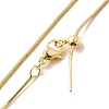 1mm Rack Plating Brass Round Snake Chain Adjustable Slider Necklaces for Women Men MAK-L044-50G-2