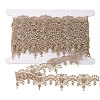 5 Yards Metallic Yarn Flower Lace Trim Ribbons SRIB-HY0001-07B-1