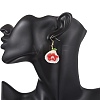 Glass Seed & Clam Shell & Resin Imitation Pearl Woven Dangle Earrings EJEW-MZ00659-2