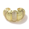 Brass Micro Pave Cubic Zirconia Open Cuff Ring RJEW-K256-45G-2