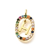 Brass Micro Pave Cubic Zirconia Pendants ZIRC-P123-01G-H02-1