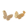 Butterfly Rack Plating Brass Stud Earrings EJEW-A027-05G-2