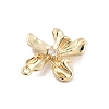 Brass Pave Clear Cubic Zirconia Connector Charms KK-Z061-04G-2