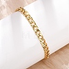 304 Stainless Steel Cuban Link
Chain Bracelets for Women BJEW-F527-06G-2