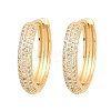 Brass Clear Cubic Zirconia Hoop Earrings EJEW-A156-08A-G-4