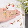 Fruit Theme Alloy Enamel Pendant Decorations HJEW-CA0001-44-3