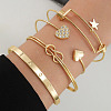 4Pcs 4 Styles Alloy Bangles WG70F83-09-1