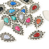 16Pcs 8 Styles Alloy Resin Imitation Gemstone Pendants RESI-TA0001-51-3