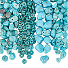 280Pcs 4 Styles Dyed Natural Magnesite and Synthetic Turquoise Beads G-SC0003-86-1