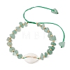 Adjustable Natural & Synthetic Gemstone Chips & Cowrie Shell Beads Braided Bead Bracelets for Women BJEW-MZ00336-3