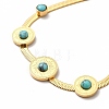 Ion Plating(IP) 304 Stainless Steel Synthetic Turquoise Bead Bracelets BJEW-C035-09G-2