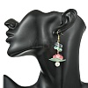 Lotus Glass Dangle Earrings EJEW-TA00812-2
