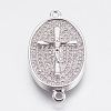 Brass Micro Pave Cubic Zirconia Links ZIRC-E148-22P-1