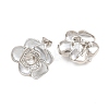 Brass Micro Pave Cubic Zirconia Stud Earring Findings CU-CBAA5EE-04P-02-2