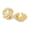 Ion Plating(IP) 304 Stainless Steel & ABS Plastic Pearl Stud Earrings EJEW-G400-19G-1