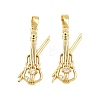 Brass Micro Pave Clear Cubic Zirconia Pendants CU-CBABDE1-15G-1