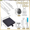 Natural Snowflake Obsidian Teardrop Urn Ashes Pendant 304 Stainless Steel Cable Chain Necklaces NJEW-OC0001-09A-2