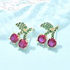 Brass Micro Pave Cubic Zirconia Stud Earrings EJEW-Q015-05G-4