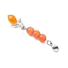 Angel Alloy & Glass & Cat Eye Pendants Decorations HJEW-TA00441-5