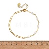 Natural Pearl Rice Beaded Chain Bracelets with 304 Stainless Steel Paperclip Chains BJEW-JB14234-01-4