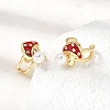 Brass Micro Pave Clear Cubic Zirconia Cuff Earrings EJEW-C186-07G-2
