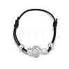 Alloy with Rhinestone Musical Note Link Bracelet PW-WG50083-02-1