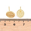 Religion Brass Stud Earrings EJEW-F405-23F-G-3