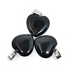 Valentine's Day Natural Obsidian Pendants PW-WG34610-12-1