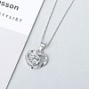 Anti-Tarnish Rhodium Plated 925 Sterling Silver Pendants ZIRC-BB50406-A-4