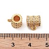 Brass Micro Pave Clear Cubic Zirconia Tube Bails KK-S394-06C-3