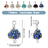 24Pcs 12 Style Natural & Synthetic Gemstone Chip European Dangle Charms Sets PALLOY-FH0001-83-3