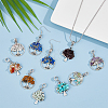 24Pcs 12 Style Natural & Synthetic Gemstone Chip European Dangle Charms Sets PALLOY-FH0001-83-5