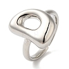 Initials Brass Open Cuff Ring for Women RJEW-N046-02D-P-1