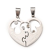 304 Stainless Steel Rhinestone Split Pendants STAS-F368-20P-1