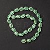Natural Green Aventurine Flat Oval Bead Strands G-M206-22-4