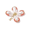 Two Tone Glass Seed Beaded Butterfly Pendants PALLOY-MZ00556-05-4