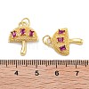 Rack Plating Brass Micro Pave Cubic Zirconia Pendants KK-Z071-82G-01-3