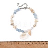 Ocean Natural Clam Shell Charm Anklets AJEW-AN00839-6