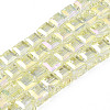 Electroplate Transparent Glass Beads Strands EGLA-N002-28-C03-1