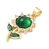 Brass Micro Pave Cubic Zirconia Pendants KK-H539-12G-02-2