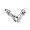 Brass Cubic Zirconia Hook and S-Hook Clasps KK-Q048-05P-1