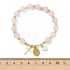 Natural Rose Quartz Round Beads Stretch Bracelets BJEW-JB14147-01-4