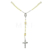 Cross & Virgin Mary Alloy Rosary Bead Necklaces NJEW-JN05123-05-2