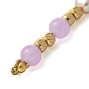 Natural Purple Ang & Plastic Imitation Pearl Round Beaded Connector Charms/Links STAS-L277-11G-04-2