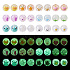  24Pcs 12 Styles Transparent Hand Painting Acrylic Beads OACR-TA0001-29-12