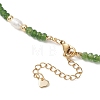 201 Stainless Steel Sun Pendant Dyed Faceted Rondelle Natural Malaysia Jade & Natural Pearl Beaded Necklaces NJEW-JN05814-6